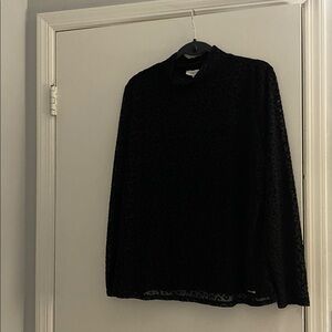 Black Long Sleeve Leopard Print Top